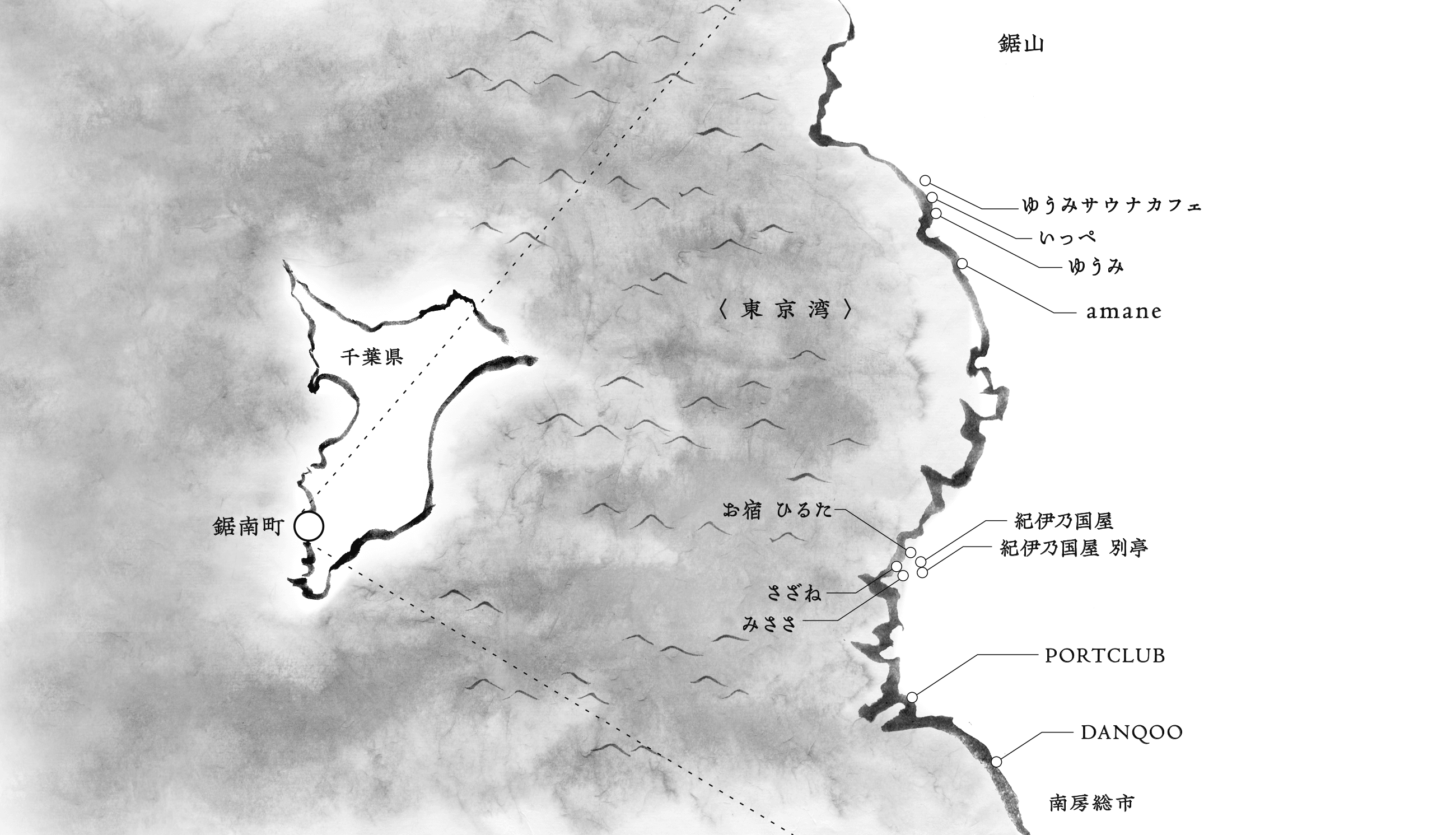 鋸南エリア手書きマップ